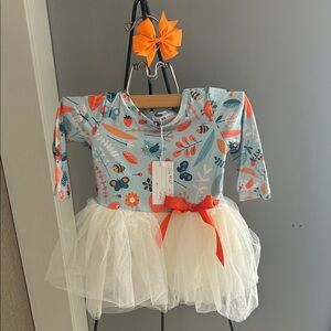 Pete + Lucy Floral Baby Girl Dress with Tulle Skirt
Size 0-6 months
